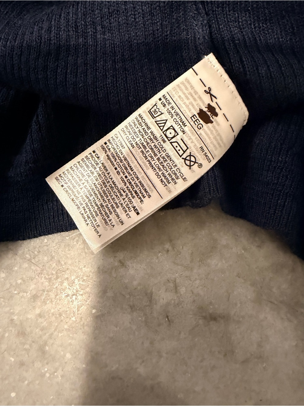 NWOT Banana Republic Size M Navy Blue Long Sleeve Ribbed Knit Cotton Cardigan - Picture 9 of 11